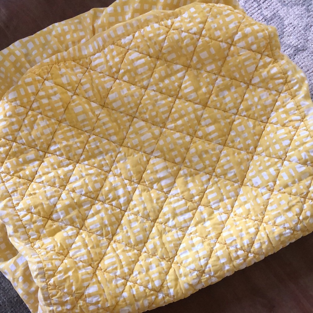 2 cotton quilted Land of Nod changing pad covers